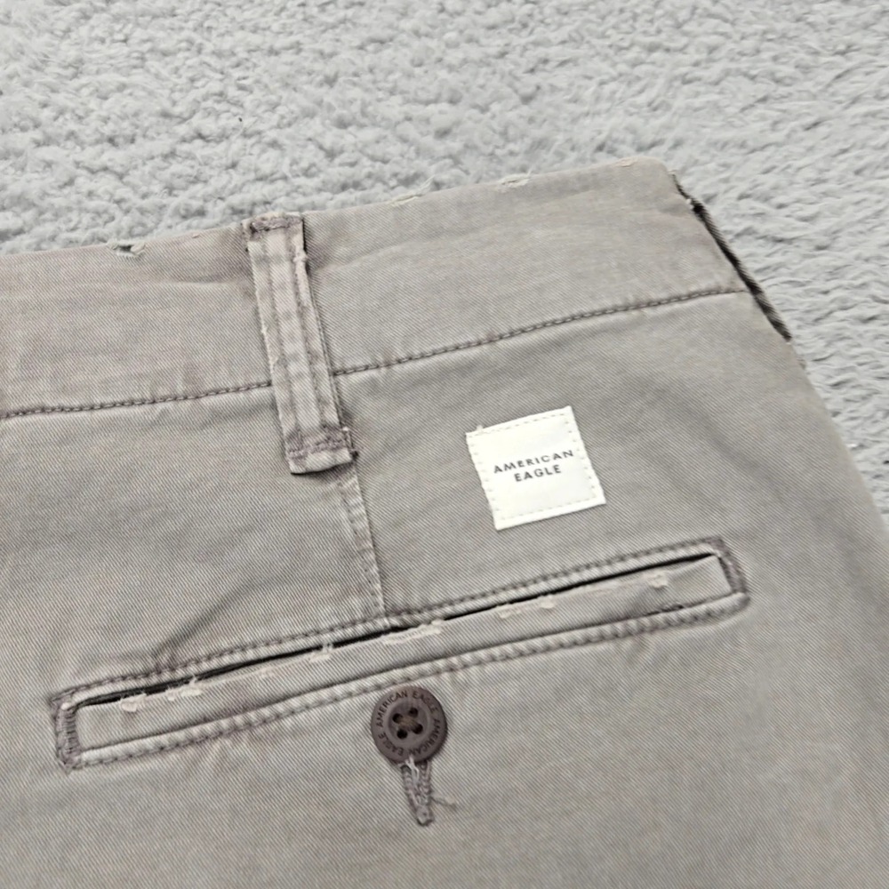 American Eagle Pants Mens 32x32 Gray Thrashed Chino Straight Leg Flex Mid Rise - Picture 5 of 11